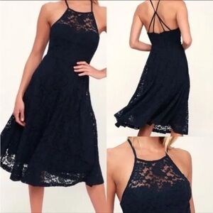 Lulu's Navy Lace Dress NWT
